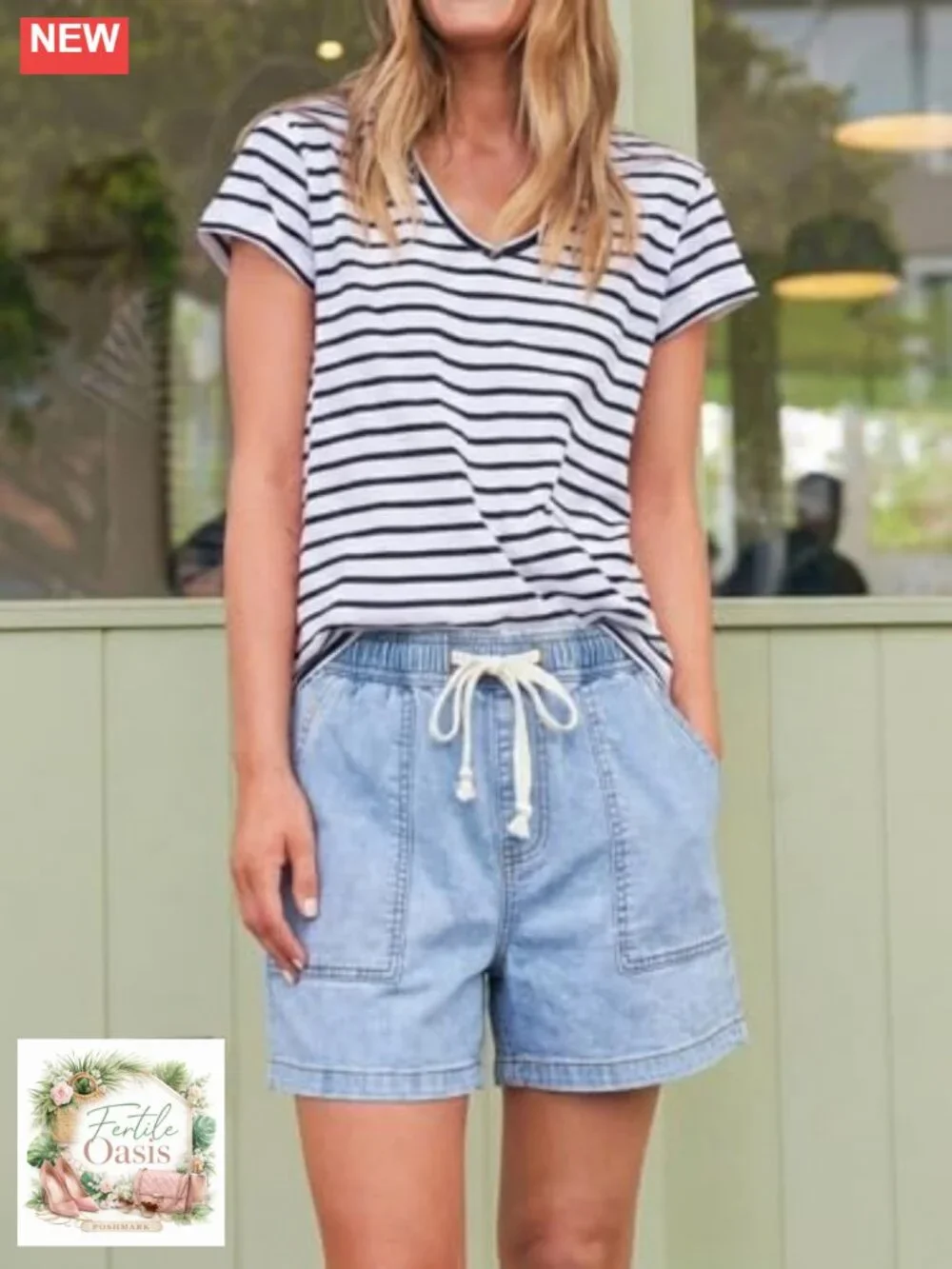 Baggy High Waisted Jean Shorts Summer Wide Leg Jorts Drawstring Denim